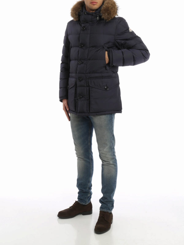 Cluny fur detailed padded jacket shop online: MONCLER
