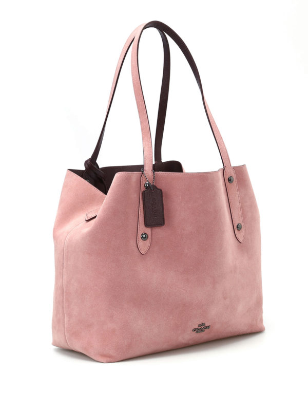 COACH: totes bags online - Expandable sides suede shopper