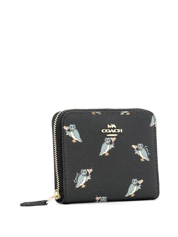 COACH: wallets & purses online - Owl print small zip around wallet