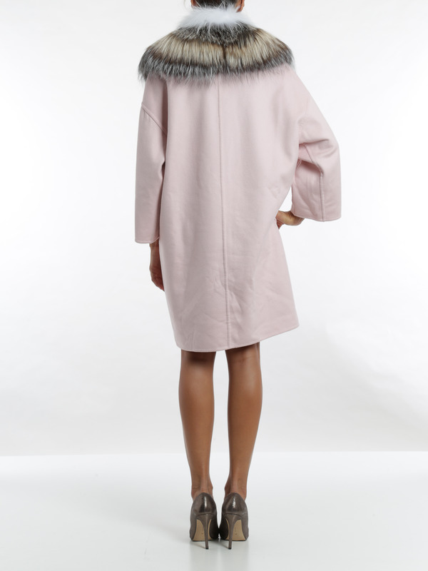 Coat with fox fur collar coat shop online: ERMANNO SCERVINO