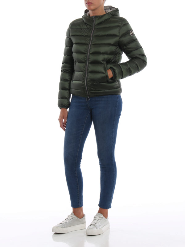 Colmar Originals: padded jackets online - Place hunter green hooded puffer jacket