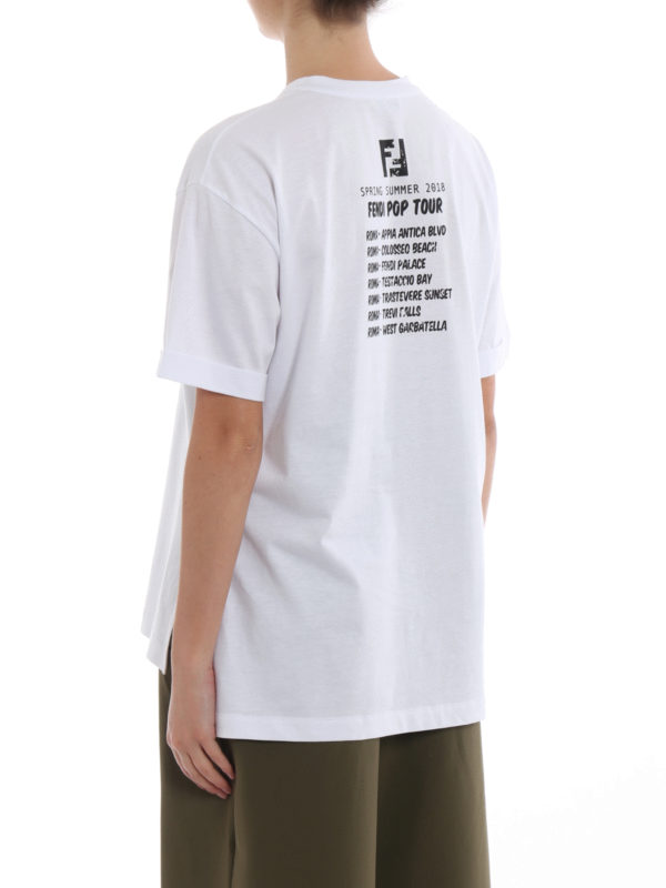 Colosseo Beach white Tee shop online: FENDI