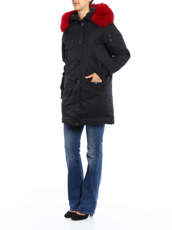Colourful fur insert padded parka shop online: KENZO