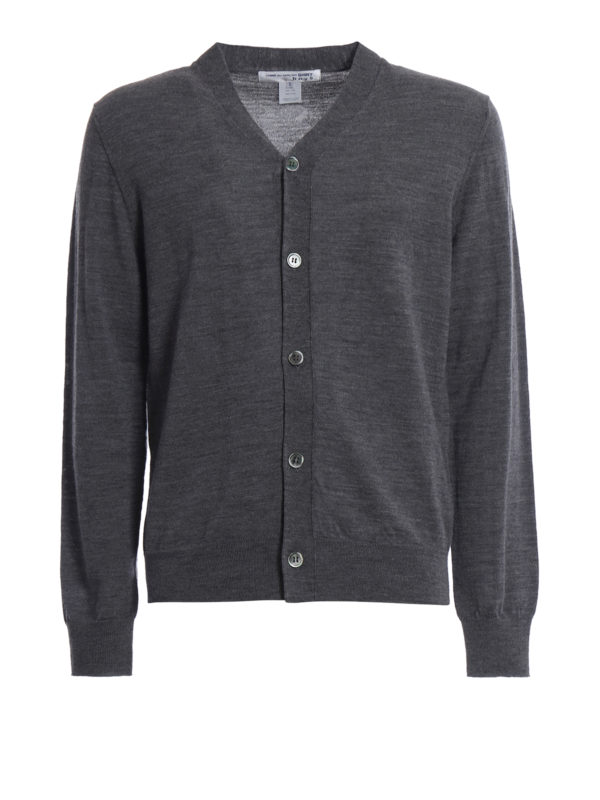 COMME DES GARCONS: cardigans - Lightweight grey wool cardigan