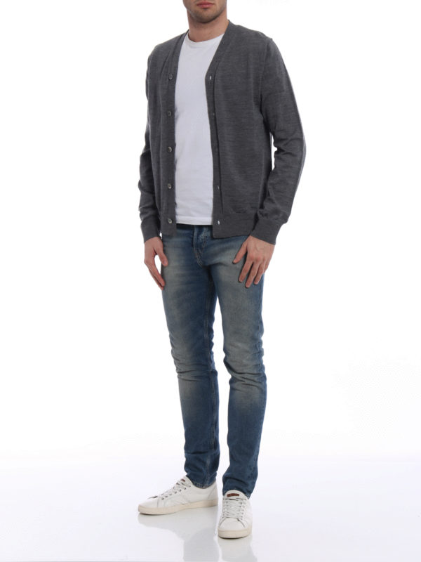 COMME DES GARCONS: cardigans online - Lightweight grey wool cardigan