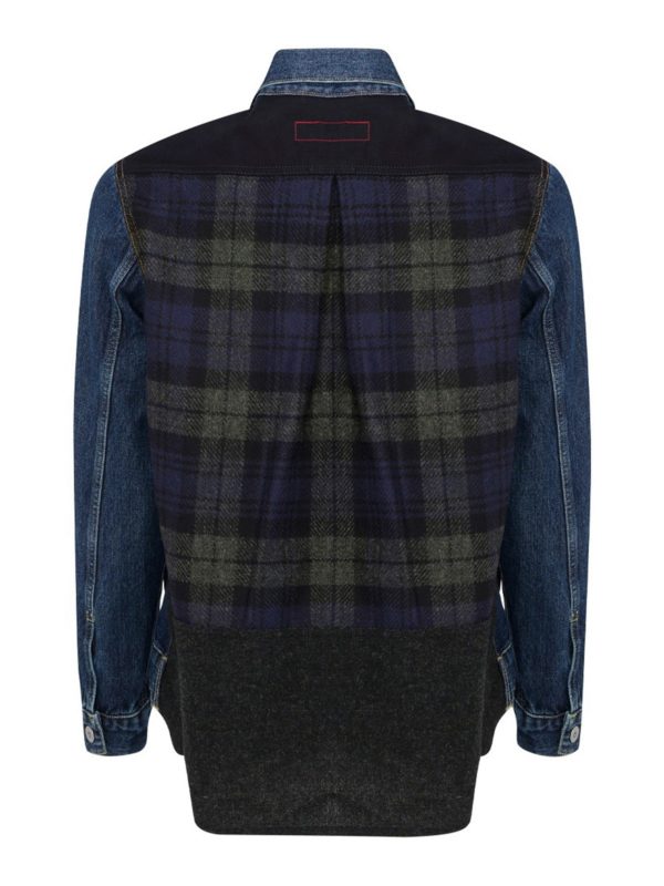 COMME DES GARCONS: denim jacket online - Wool panel denim jacket