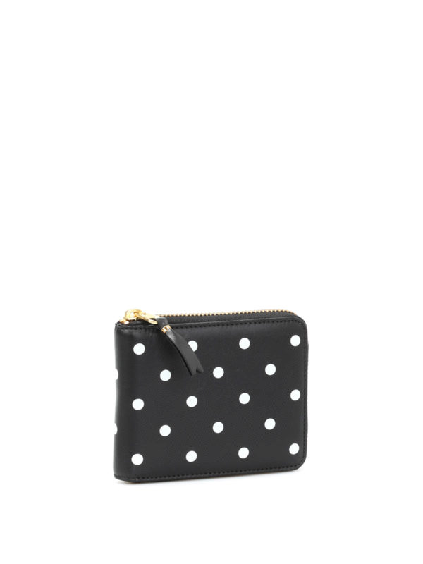 COMME DES GARCONS: wallets & purses online - Polka Dot printed zip around wallet