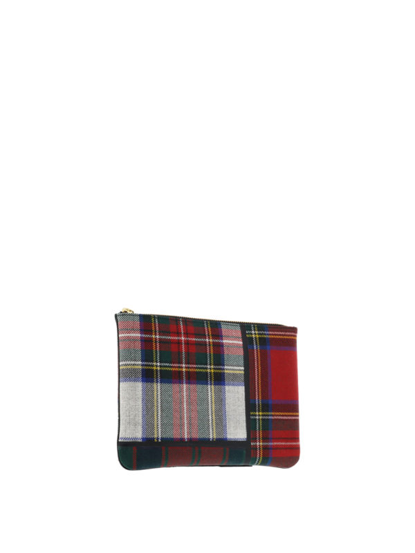 COMME DES GARCONS: wallets & purses online - Tartan patchwork pouch