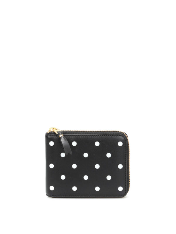 COMME DES GARCONS: wallets & purses - Polka Dot printed zip around wallet