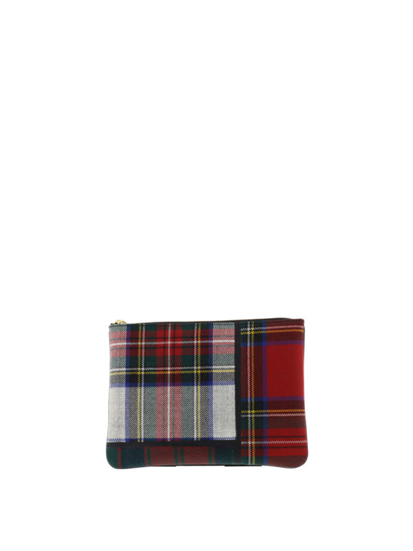 COMME DES GARCONS: wallets & purses - Tartan patchwork pouch