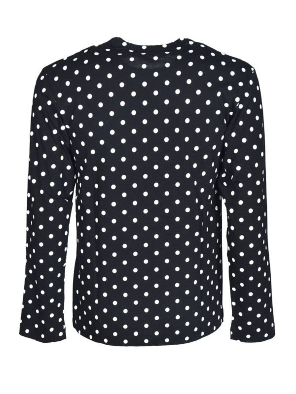 Comme des Garçons Play: t-shirts online - Red Heart dot T-shirt in black