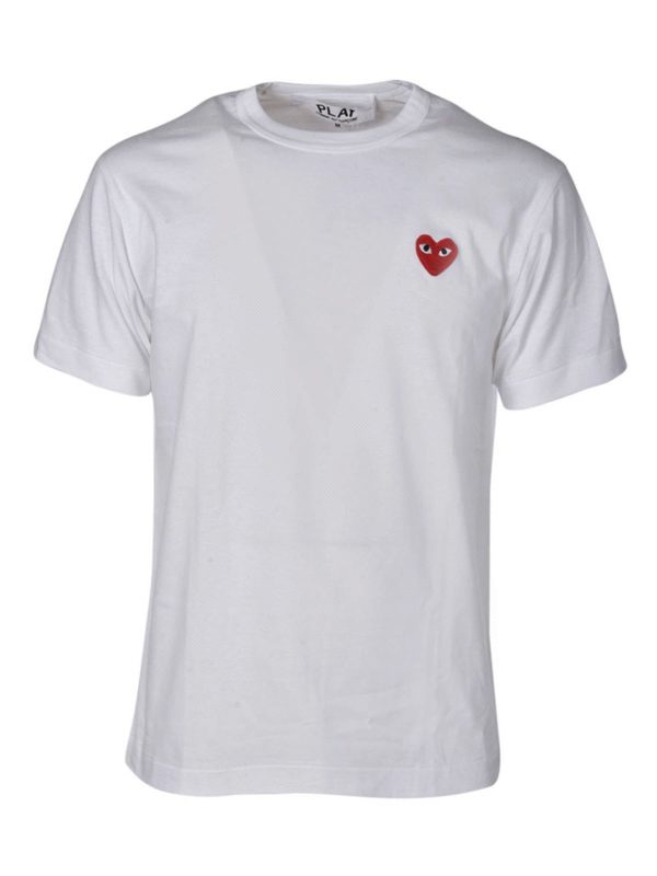 Comme des Garçons Play: T-shirts - T-Shirt - Blanc