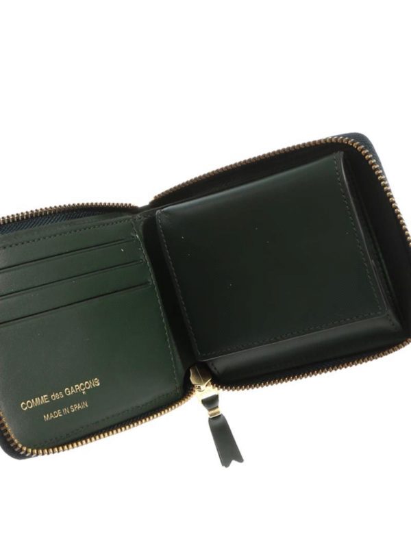 COMME DES GARÇONS WALLET buy online Bottle green color leather wallet