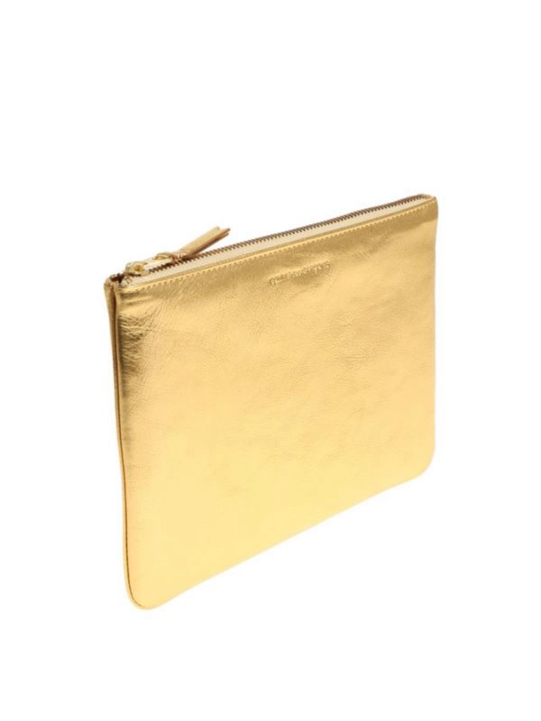 COMME DES GARÇONS WALLET: pochette online - Bustina dorata in pelle