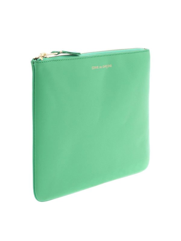 COMME DES GARÇONS WALLET: clutches online - Logo print leather clutch