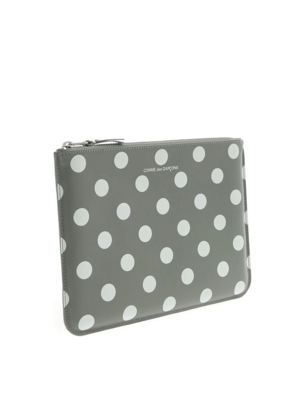 COMME DES GARÇONS WALLET: pochette online - Busta a pois grigia