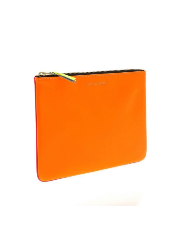 COMME DES GARÇONS WALLET: clutches online - Super Fluo pouch in orange and pink