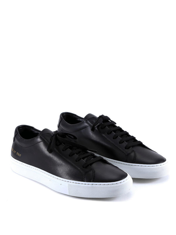 COMMON PROJECTS: trainers online - Smooth leather black sneakers