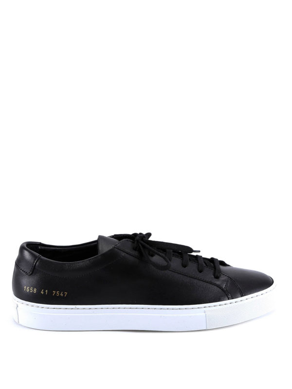 COMMON PROJECTS: trainers - Smooth leather black sneakers