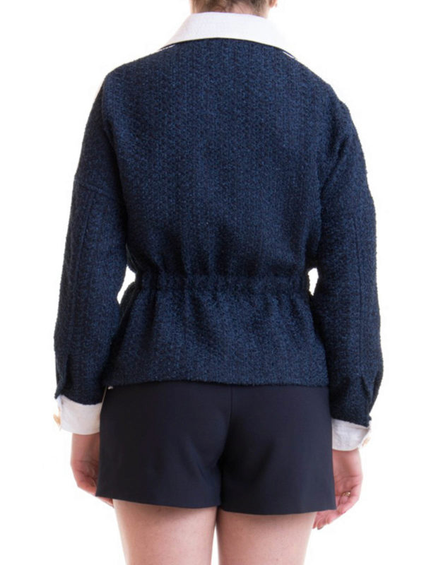 Contrasting detail belted jacket shop online: EDWARD ACHOUR PARIS