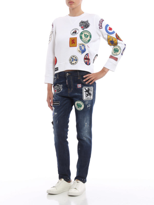 Cool Girl patch jeans shop online: DSQUARED2