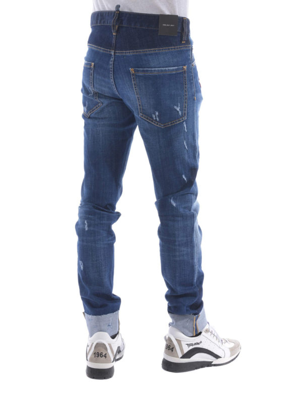 Cool Guy coloured logo patch jeans shop online: DSQUARED2