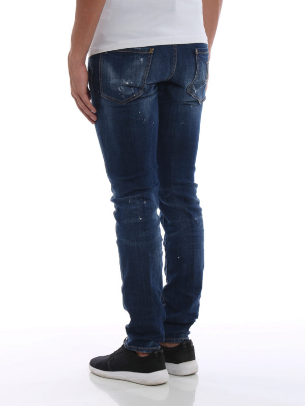Cool Guy medium wash jeans with DD patch shop online: DSQUARED2