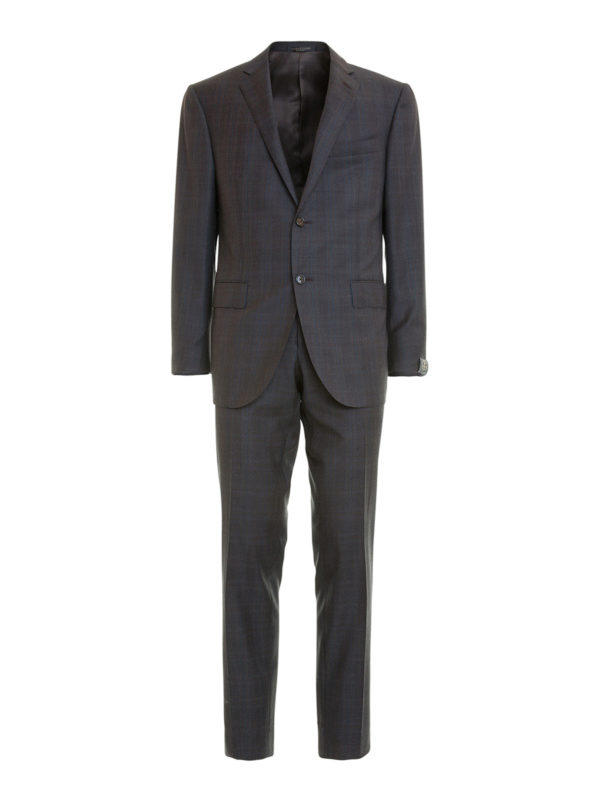 CORNELIANI: formal suits - Two-piece check wool suit