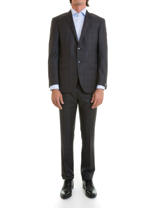 CORNELIANI: formal suits online - Two-piece check wool suit