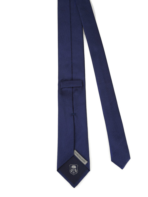 CORNELIANI: ties & bow ties online - Solid midnight blue silk tie