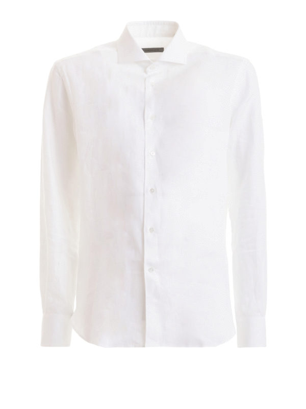 CORNELIANI: camicie - Camicia in garza di cotone bianco