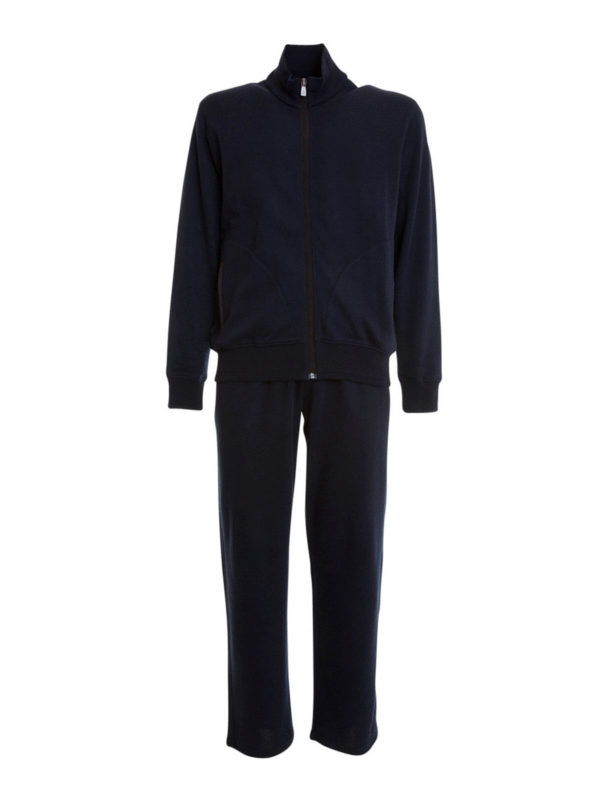 CORNELIANI: Sweatshirts & Sweaters - Cotton blend zipped jumpsuit