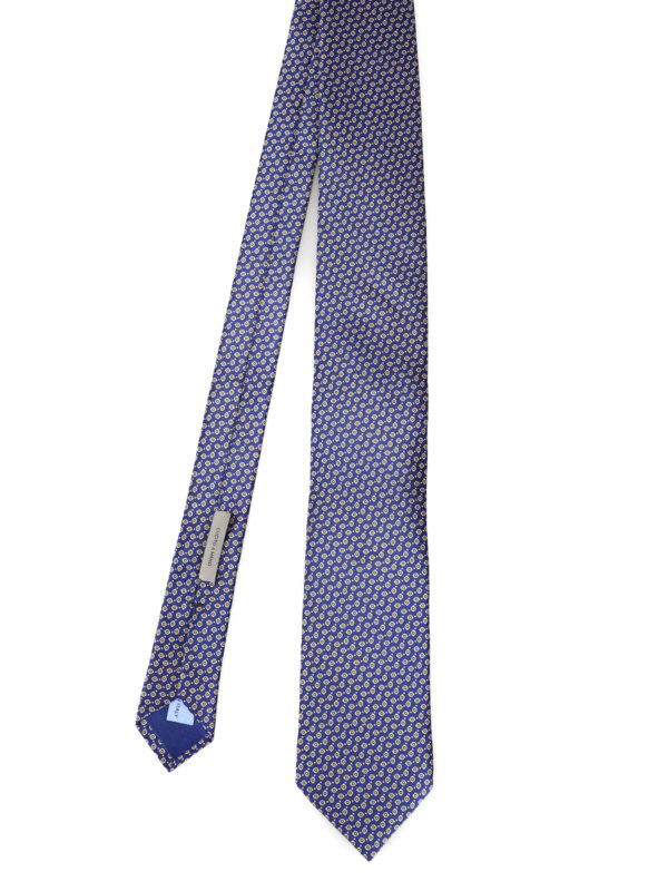 CORNELIANI: ties & bow ties - Micro patterned silk twill tie