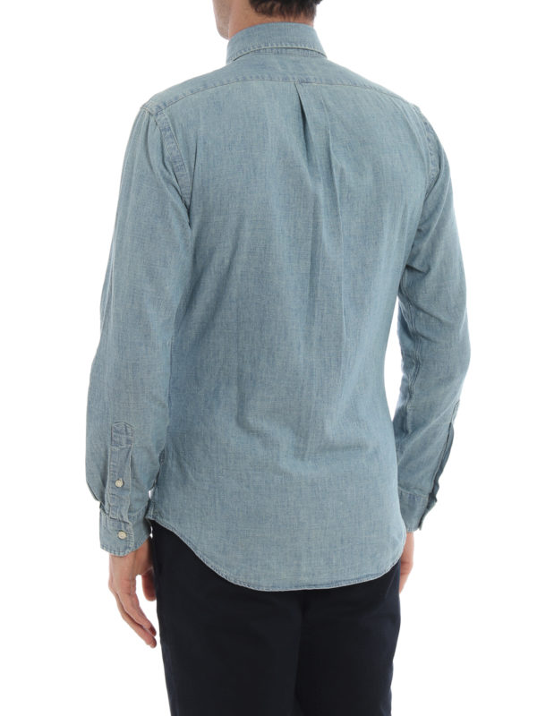 Cotton chambray b/d shirt shop online: POLO RALPH LAUREN