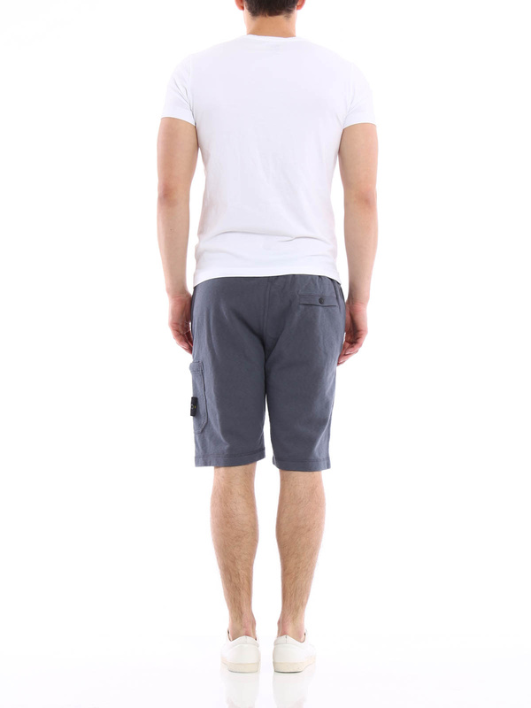 Cotton fleece bermuda shorts shop online: STONE ISLAND