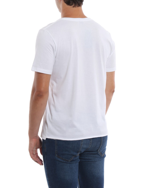 Cotton jersey logo white Tee shop online: SAINT LAURENT