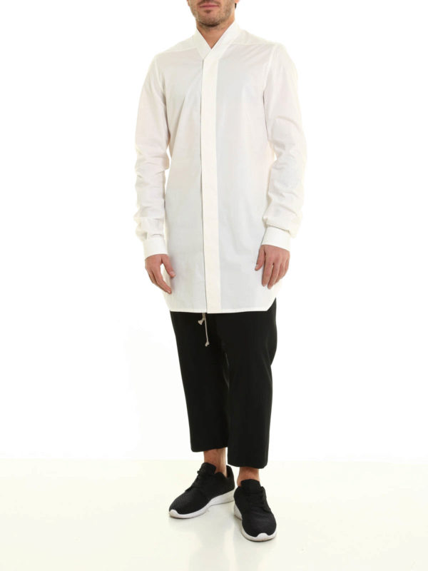 Cotton poplin long shirt shop online: RICK OWENS HUN