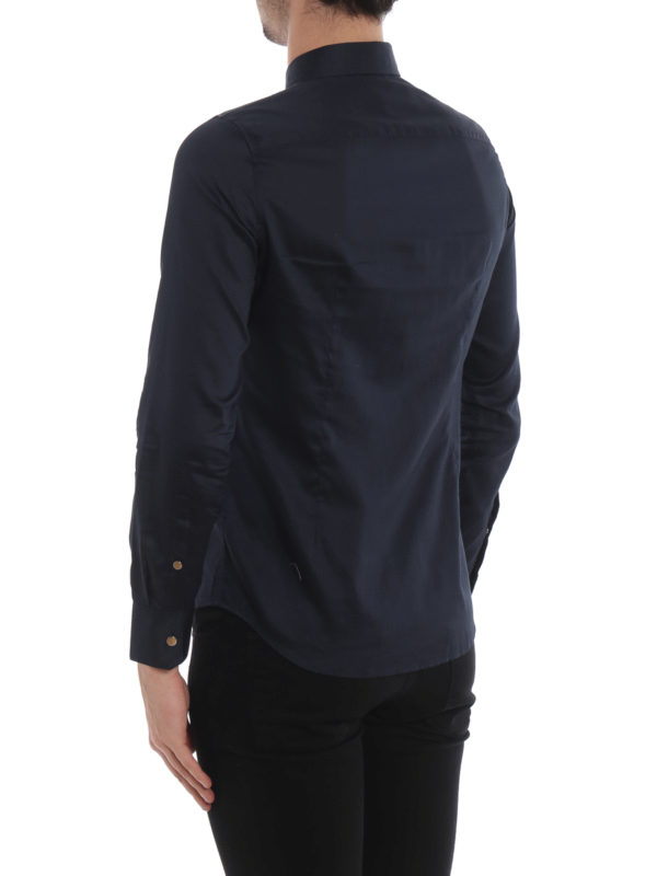 Cotton shirt with mirrored snaps shop online: EMPORIO ARMANI