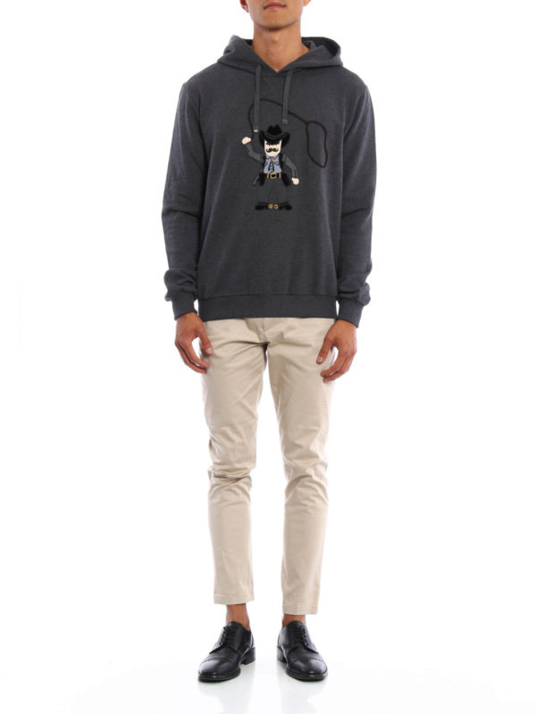 Cowboy patch hoodie shop online: DOLCE & GABBANA