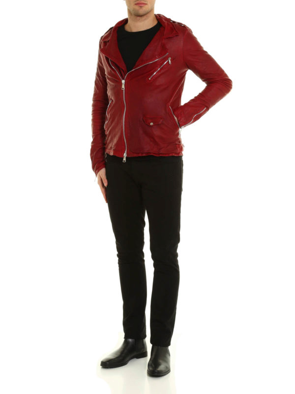 Creased leather  jacket shop online: GIORGIO BRATO