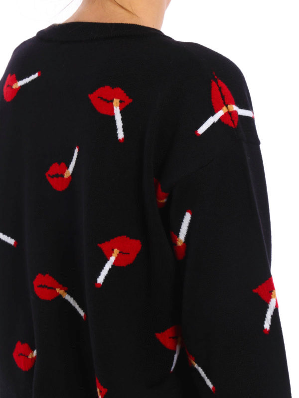 crew necks shop online Lips pattern wool pullover