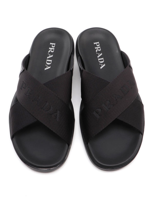 Cross straps sandals shop online: PRADA