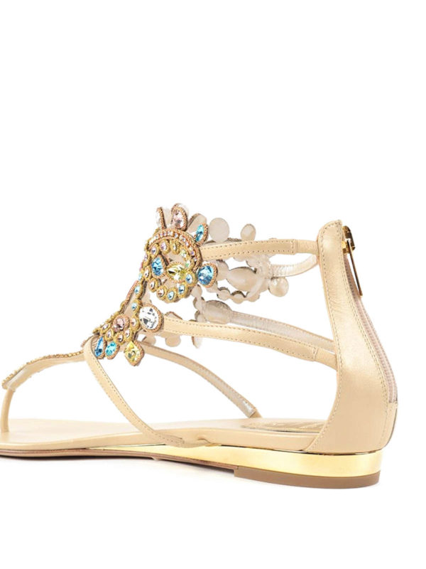Crystal detailed leather sandals shop online: RENE CAOVILLA