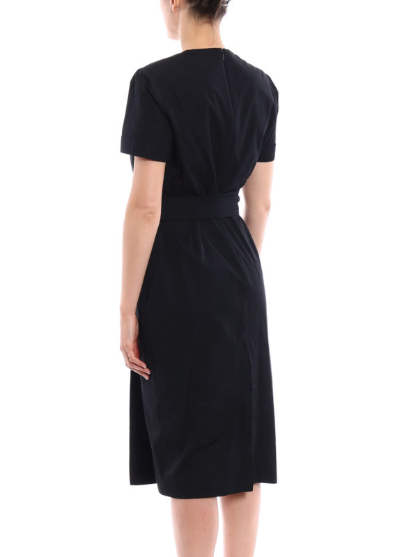 Dalmine solid black wrap dress shop online: Max Mara