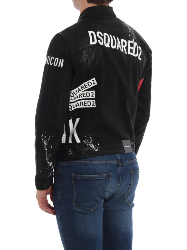 Dsquared2 Dan Icon New Punk black denim jacket|S74AM0860S39781900