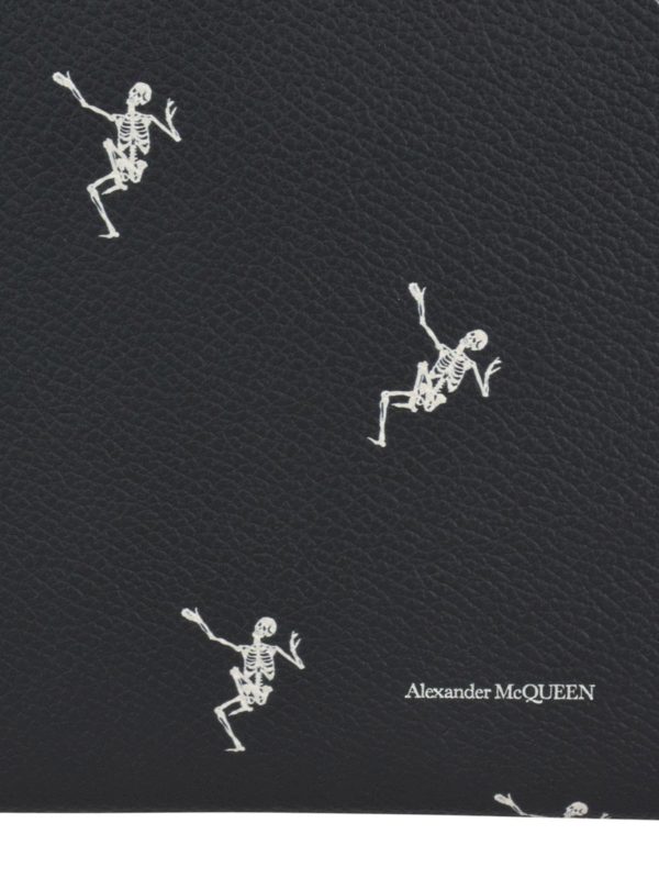 Dancing Skeleton leather clutch shop online: ALEXANDER MCQUEEN