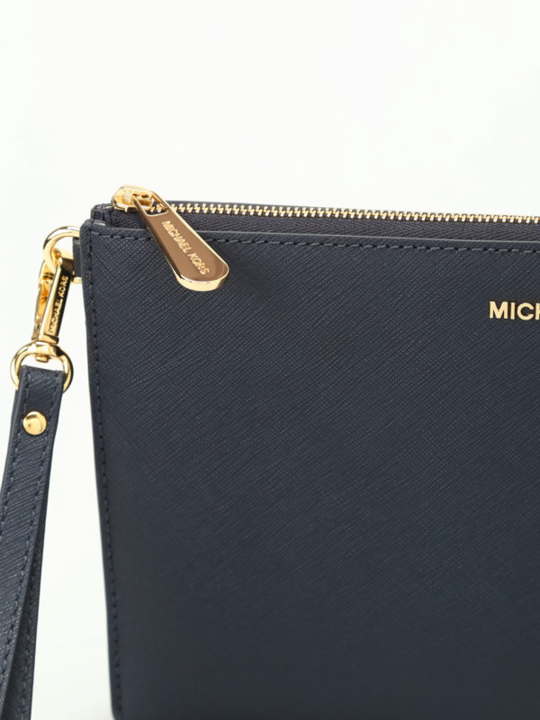 Michael Michael Kors 'large Daniela' Leather Crossbody Bag In Admiral  Blue/gold