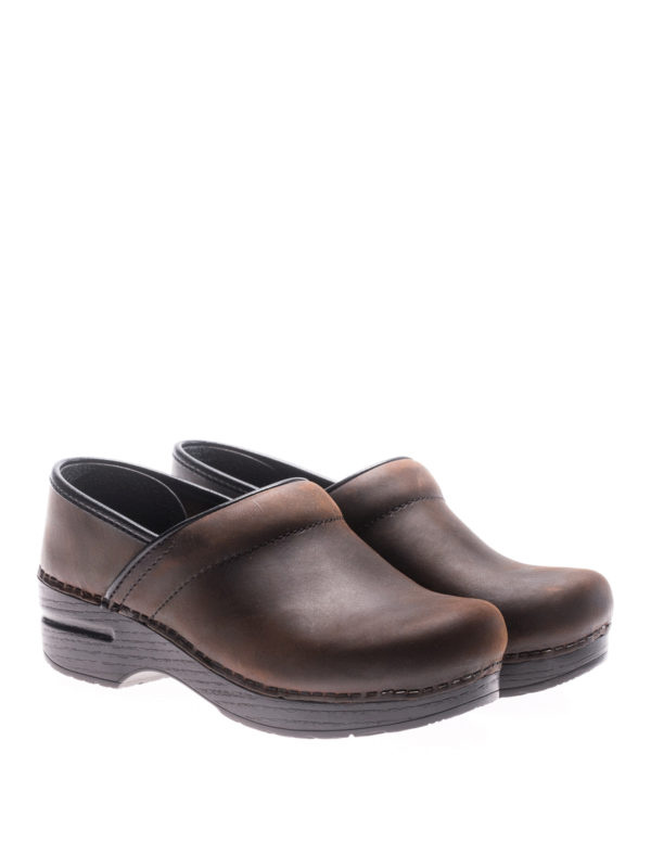 DANSKO: mules shoes online - Professional brown leather clogs
