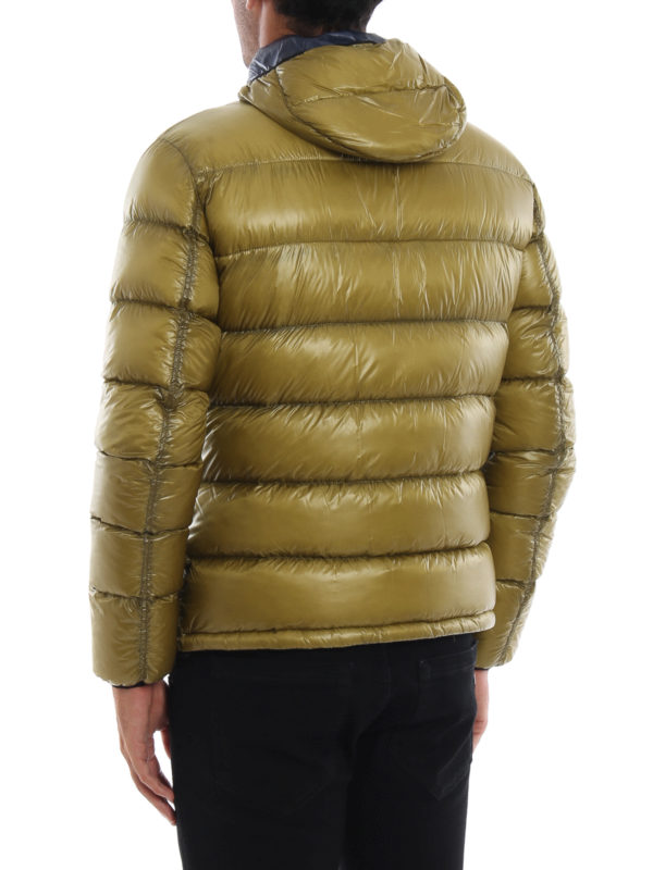 Dark yellow and blue double puffer jacket shop online: HERNO