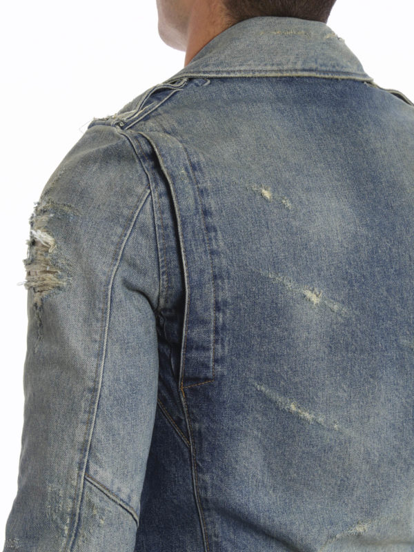 denim jacket shop online Biker-inspired denim jacket